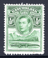 Basutoland 1938 KGVI Crocodile & Mountains - ½d Green HM (SG 18) - 1933-1964 Crown Colony