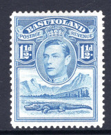 Basutoland 1938 KGVI Crocodile & Mountains - 1½d Light Blue HM (SG 20) - 1933-1964 Kronenkolonie