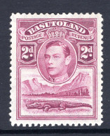 Basutoland 1938 KGVI Crocodile & Mountains - 2d Bright Purple HM (SG 21) - 1933-1964 Crown Colony