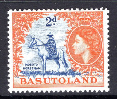 Basutoland 1954-58 QEII Pictorials - 2d Mosuto Horseman HM (SG 45) - 1933-1964 Colonia Británica