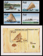 Fidschi 1998 - Mi-Nr. 860-863 & Block 28 ** - MNH - Schiffe, Boote / Ships - Fiji (...-1970)