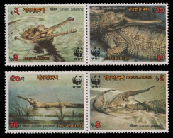 Bangladesch 1990 - Mi-Nr. 323-326 ** - MNH - Krokodile / Crocodiles - Bangladesch