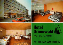 ! Ansichtskarte Aus Mainz, Hotel Grünewald, Frauenlobstraße 14, Autos, Cars, Mercedes Cabriolet, VW - Mainz