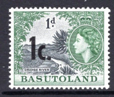 Basutoland 1961 Decimal Surcharges - 1c On 1d Orange River HM (SG 59) - 1933-1964 Colonie Britannique