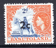 Basutoland 1961 Decimal Surcharges - 2c On 2d Mosuto Horseman HM (SG 60) - 1933-1964 Colonie Britannique