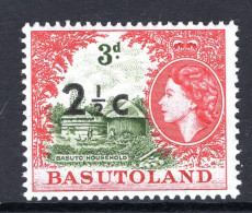 Basutoland 1961 Decimal Surcharges - 2½c On 3d Basuto Household - Type I - HM (SG 61) - 1933-1964 Colonie Britannique