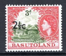 Basutoland 1961 Decimal Surcharges - 2½c On 3d Basuto Household - Type II Dropped Fraction - HM (SG 61ab) - 1933-1964 Colonia Britannica