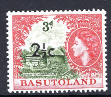 Basutoland 1961 Decimal Surcharges - 2½c On 3d Basuto Household - Type II Dropped Fraction - HM (SG 61ab) - 1933-1964 Colonie Britannique