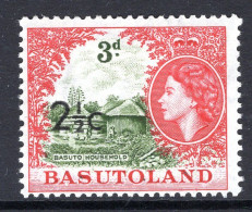 Basutoland 1961 Decimal Surcharges - 2½c On 3d Basuto Household - Type II Dropped Fraction - HM (SG 61ab) - 1933-1964 Colonie Britannique