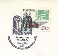 Portugal Cachet Commémoratif  Conference Thermalisme Vimeiro Lourinhã Spa 1981 Hydrotherapy Event Postmark - Flammes & Oblitérations