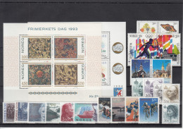 Norway 1993 - Full Year MNH ** - Annate Complete