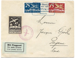 87 - 98 - Enveloppe Avec Vignette Et Oblit Spéciale "Flugpost Basel-Zürich 1925" - Other & Unclassified