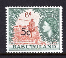 Basutoland 1961 Decimal Surcharges - 5c On 6d Herd Boy - Type II - HM (SG 63a) - 1933-1964 Colonie Britannique