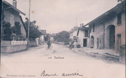 Daillens VD, Une Rue Animée, Cycliste (1308) Tachée - Daillens