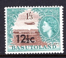 Basutoland 1961 Decimal Surcharges - 12½c On 1/3 Aeroplane Over Lancers Gap - Type II - HM (SG 65a) - 1933-1964 Colonie Britannique