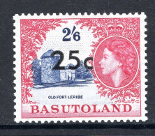 Basutoland 1961 Decimal Surcharges - 25c On 2/6 Old Fort Leribe - Type I - HM (SG 66) - 1933-1964 Kolonie Van De Kroon