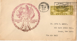 (N60) USA SCOTT # C17 - Saint Petersburg FLA. - Armistice Day - Bronx NY - 11 NOV 1932. - 1c. 1918-1940 Lettres