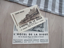 Pub Publicité X 2 Hôtel De La  Digue Saint Malo - Advertising