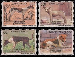 Burkina Faso 1989 - Mi-Nr. 1214-1217 ** - MNH - Hunde / Dogs - Burkina Faso (1984-...)