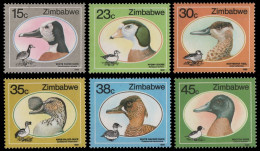 Simbabwe 1988 - Mi-Nr. 390-395 ** - MNH - Enten / Ducks - Zimbabwe (1980-...)