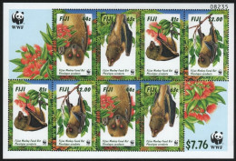 Fidschi 1997 - Mi-Nr. 812-815 ** - MNH - KLB - Flughund / Flying Fox - Fiji (...-1970)