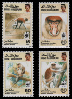 Brunei 1991 - Mi-Nr. 430-433 ** - MNH - Affen / Monkeys - Brunei (1984-...)
