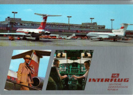 ! DDR Ansichtskarte Interflug, Flughafen Berlin Schöneberg, Airport - Aerodrome