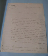 MAURICE-DESIRE GARNIER Autographe Signé 1867 DEPUTE HAUTES-ALPES Au DUC BASSANO - Politico E Militare