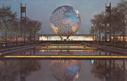 CARTOLINA  NEW YORK CITY,STATI UNITI-UNISPHERE-NIGHT SCENE-NEW YORK WORLD'S FAIR 1964-1965-NON VIAGGIATA - Exposiciones