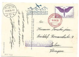 87 - 96 - Carte Jungfraujoch Avec Oblit Spéciale "1. Internationales Segelfliegerlager 1935" - Autres & Non Classés