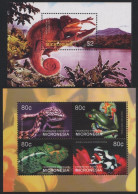 Mikronesien 2003 - Mi-Nr. 1496-1499 & Block 131 ** - MNH - Reptilien - Amphibien - Micronésie