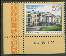 Estonia:Unused Stamp Saku Manor, Corner!, 2009, MNH - Estonie