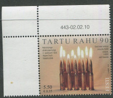 Estonia:Unused Stamp Tartu Peace 90, Corner!, 2010, MNH - Estonie