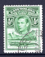 Basutoland 1938 KGVI Crocodile & Mountains - ½d Green Used (SG 18) - Segnatasse