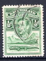 Basutoland 1938 KGVI Crocodile & Mountains - ½d Green Used (SG 18) - 1933-1964 Colonie Britannique