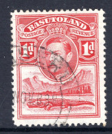 Basutoland 1938 KGVI Crocodile & Mountains - 1d Scarlet Used (SG 19) - 1933-1964 Kronenkolonie