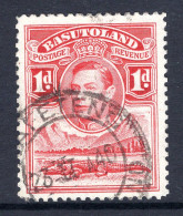 Basutoland 1938 KGVI Crocodile & Mountains - 1d Scarlet Used (SG 19) - 1933-1964 Kronenkolonie