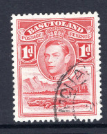 Basutoland 1938 KGVI Crocodile & Mountains - 1d Scarlet Used (SG 19) - 1933-1964 Colonia Británica