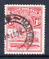 Basutoland 1938 KGVI Crocodile & Mountains - 1d Scarlet Used (SG 19) - 1933-1964 Crown Colony