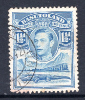 Basutoland 1938 KGVI Crocodile & Mountains - 1½d Light Blue Used (SG 20) - 1933-1964 Kolonie Van De Kroon