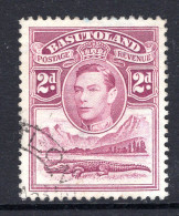 Basutoland 1938 KGVI Crocodile & Mountains - 2d Bright Purple Used (SG 21) - 1933-1964 Colonia Británica