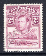 Basutoland 1938 KGVI Crocodile & Mountains - 2d Bright Purple Used (SG 21) - 1933-1964 Crown Colony