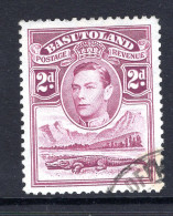 Basutoland 1938 KGVI Crocodile & Mountains - 2d Bright Purple Used (SG 21) - 1933-1964 Crown Colony