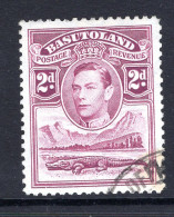 Basutoland 1938 KGVI Crocodile & Mountains - 2d Bright Purple Used (SG 21) - 1933-1964 Colonia Britannica