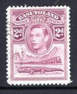 Basutoland 1938 KGVI Crocodile & Mountains - 2d Bright Purple Used (SG 21) - 1933-1964 Kronenkolonie