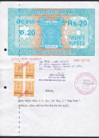 India: Stationery Notary Legal Document, 2008, 4 Notarial Tax Revenue Stamps, Uncommon (2 Pin Holes At Left) - Storia Postale