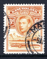 Basutoland 1938 KGVI Crocodile & Mountains - 6d Orange-yellow Used (SG 24) - 1933-1964 Colonie Britannique