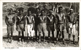 Australia, Group Of Armed Aboriginals, Body Painting (1950s) Rose RPPC Postcard - Aborigenes