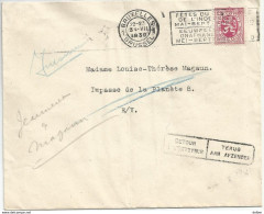 6Rm-051:  N° 286: 1 BRUXELLES 1 BRUSSEL 31.VII 1930> E/V.+Inconnu + RETOUR à ...+etiq. INCONNU.. Neden - 1929-1937 León Heráldico