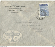 6Mm-941 N° 771 : ANTWERPEN 20-9-49 OX▲ > London  By Air Mail - 1948 Esportazione